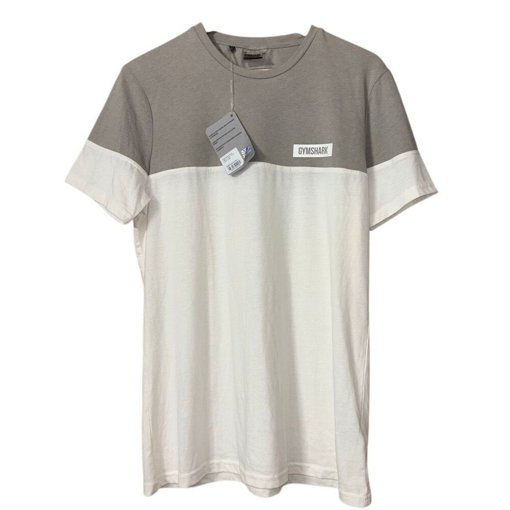 Gymshark color block T-shirt chalk white size large